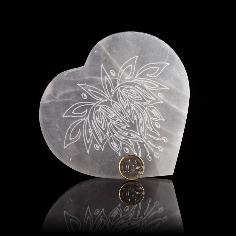 UniArt – wholesale Prydnad – Selenitplatta i hjärtform med gravyr, 14 cm7