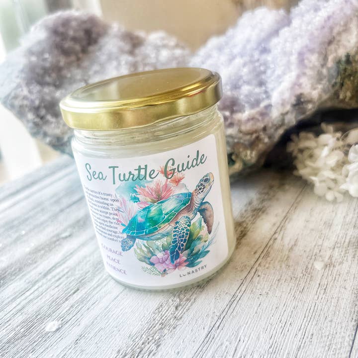 Lunastry - Wholesale Jar/Filled Candle - Sea Turtle Animal Spirit Guide Candle
