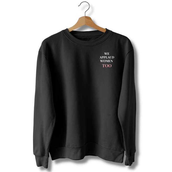 ”Vi applåderar kvinnor också” mäns Crewneck för wholesale av Applauding Women