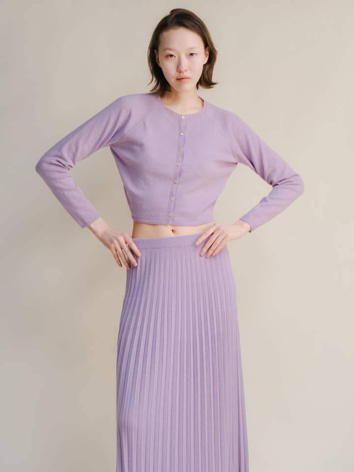 Cashmere Mix Cropped Cardigan (3D-Knit) for wholesale by Lèmme