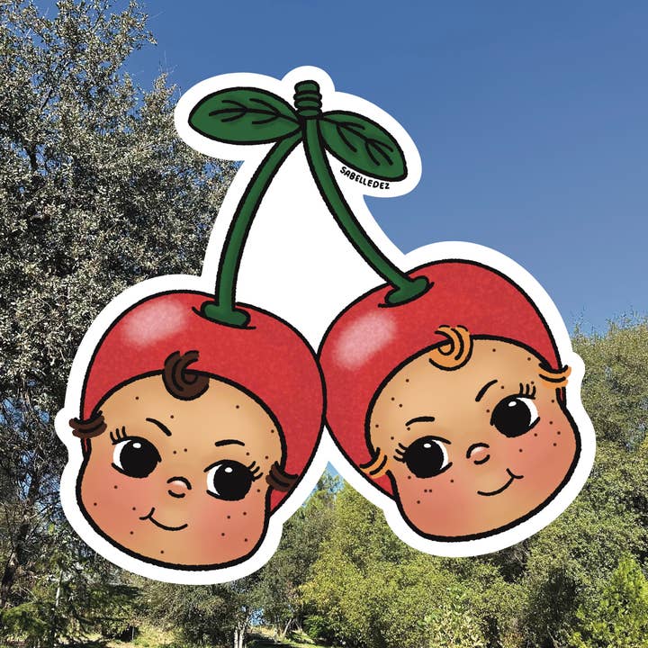 Kewpie Cherries | Weatherproof Sticker for wholesale by SabelleDez