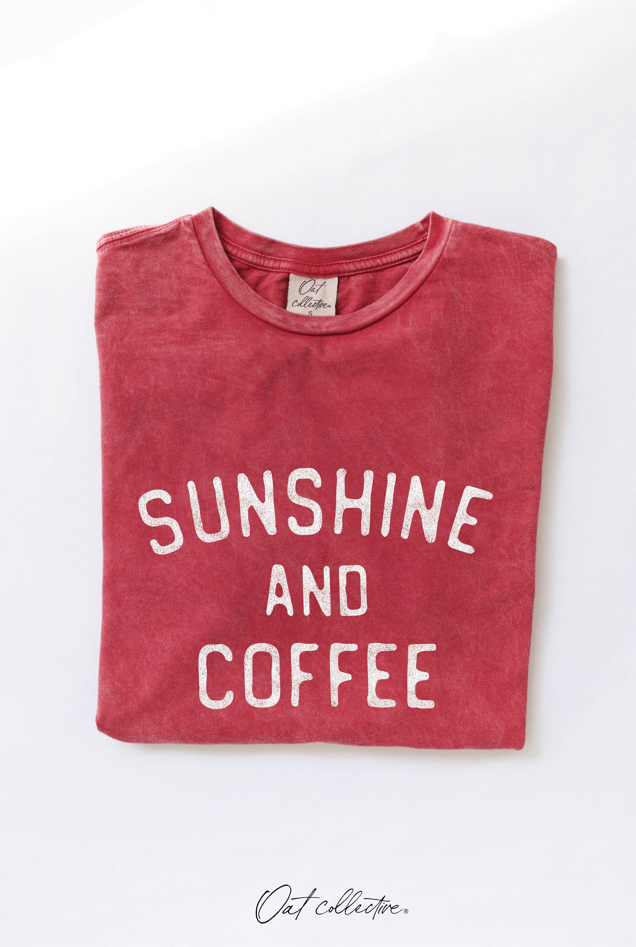 OAT COLLECTIVE - Wholesale Screen Printed T-Shirt - Women's - SUNSHINE AND COFFEE Mineral Graphic Top 4