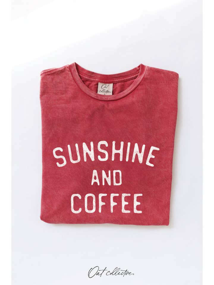 OAT COLLECTIVE - Wholesale Screen Printed T-Shirt - Women's - SUNSHINE AND COFFEE Mineral Graphic Top 4