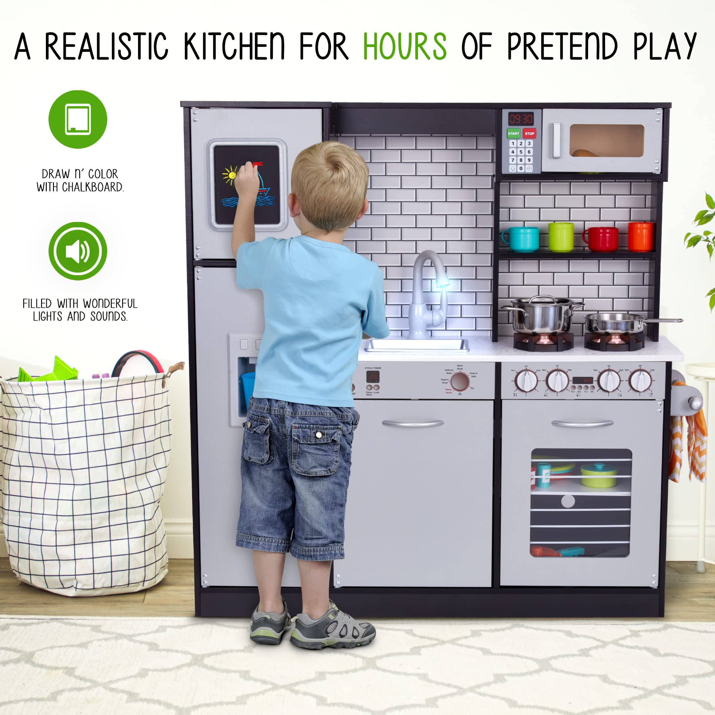 Jumbl - Wholesale Toy Set - Kids - Kids Play Kitchen Set, Wooden Kitchen Playset W/Accesories5