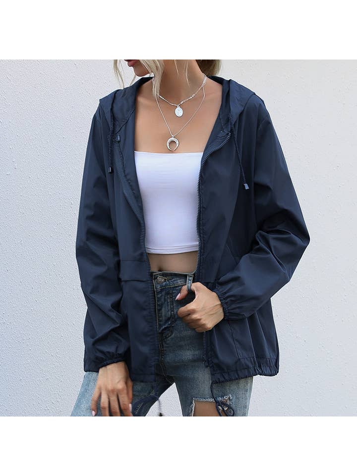 Rosa Clothing - Wholesale Jacket - Women's - Zip waterproof raincoat lightweight hoodie jacket7