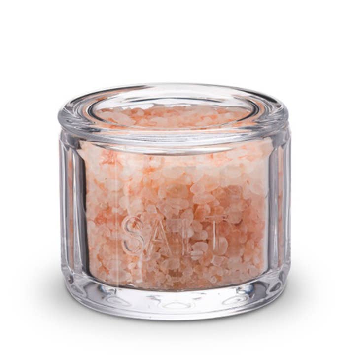 Kook - Wholesale Salt Mill - Kook Embossed Salt Cellar & Lid, Pressed Glass, 10 oz