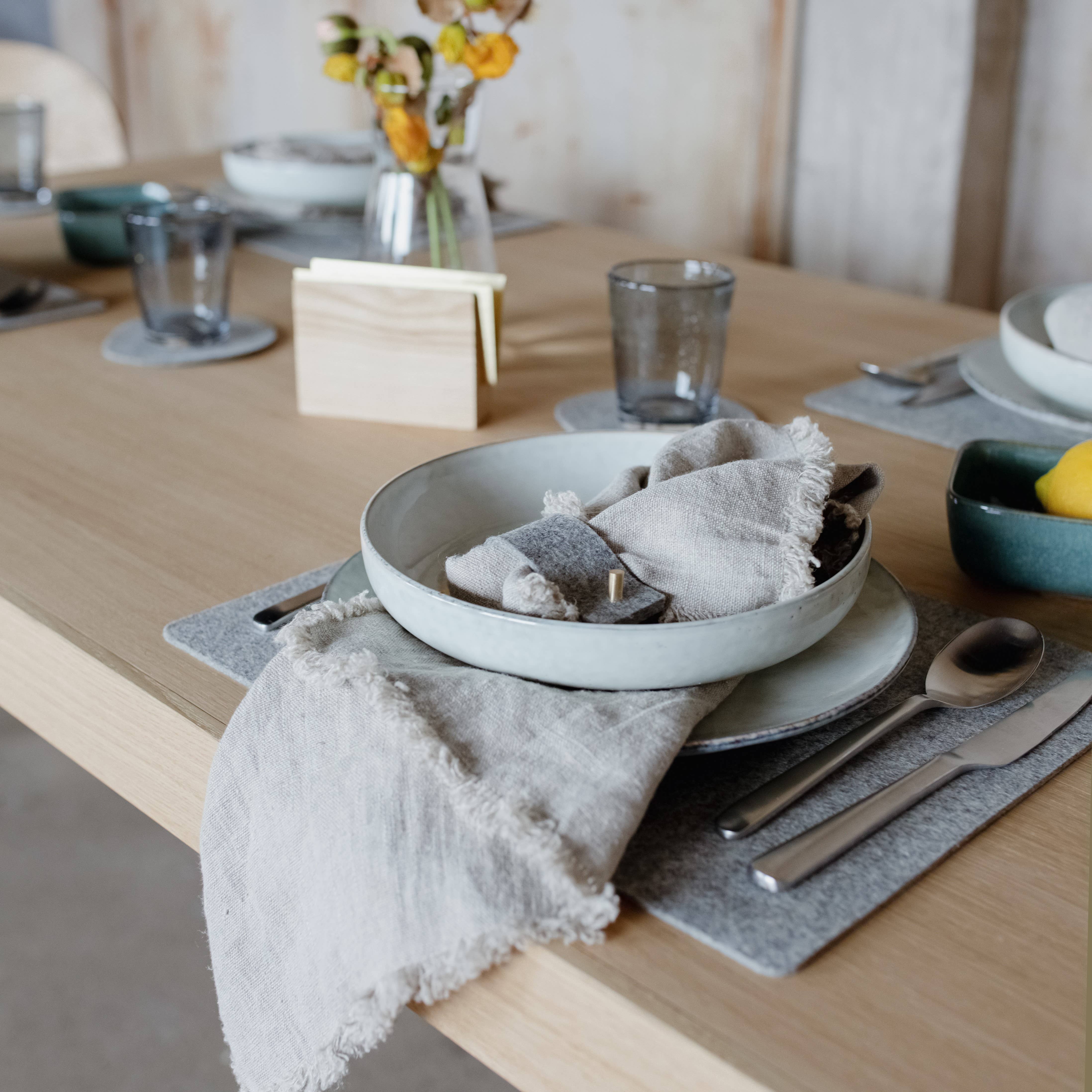 NAMUOS - Venta al por mayor Servilletero de anillo - Servilleteros, grises, 100% fieltro de lana3