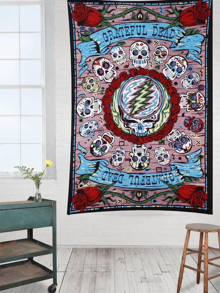 3D Grateful Dead Tapestry Mexicali Skulls Package Tapestries for wholesale by Sunshine Joy