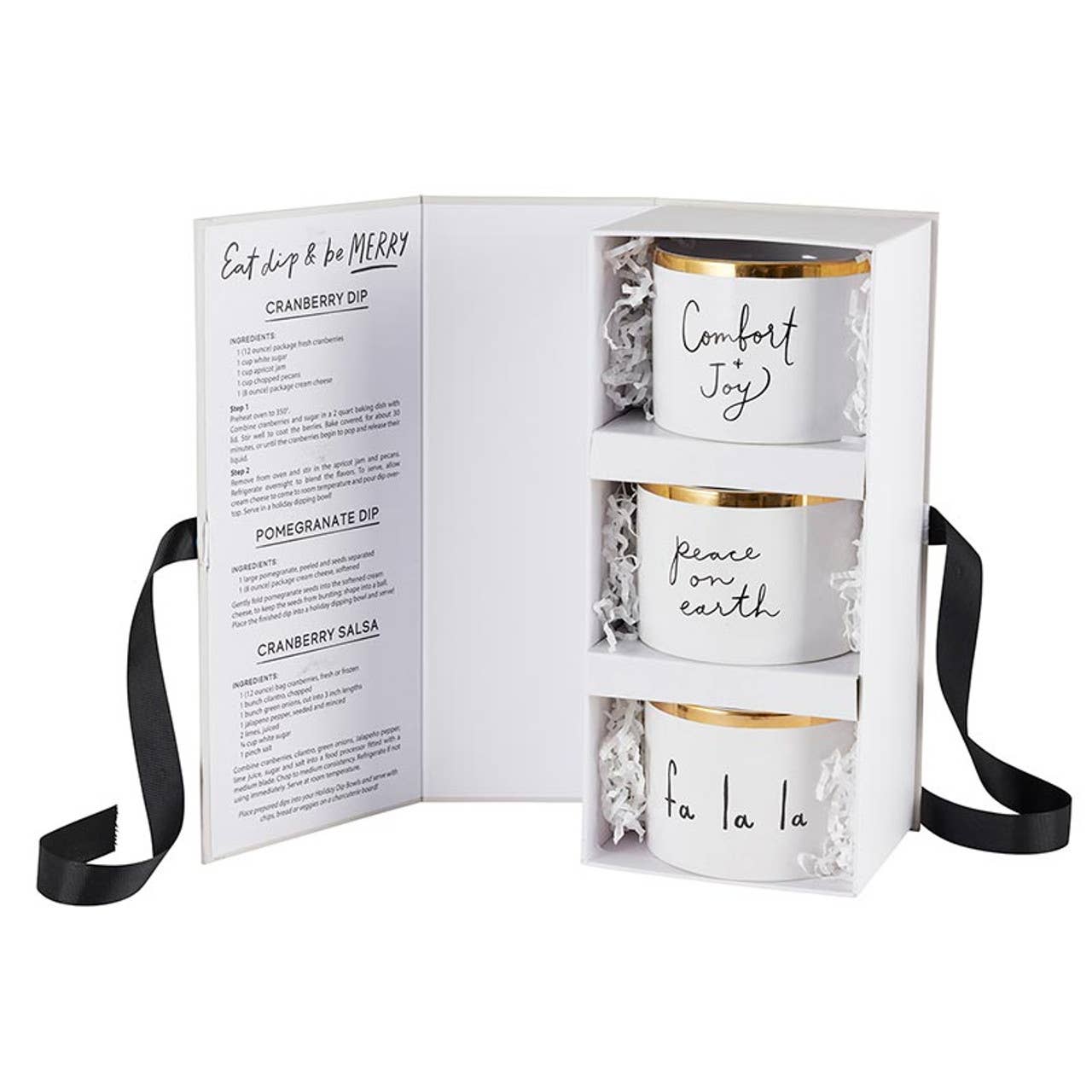 Santa Barbara Design Studio by Creative Brands - Wholesale Condiment/Dip Bowl - Gold Holiday Dip Bowls Book Box - Eat, Dip & Be Merry0