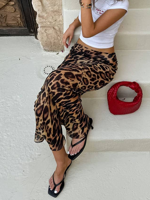 Marayn - Wholesale Skirt - Women's - Vintage Leopard Maxi Skirt Retro Summer Style 202411