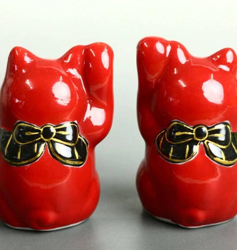 TheKutaniAtelier – wholesale Decorative figurine – Kutani Ware Maneki Neko Daruma Cat Porcelain Figurine3