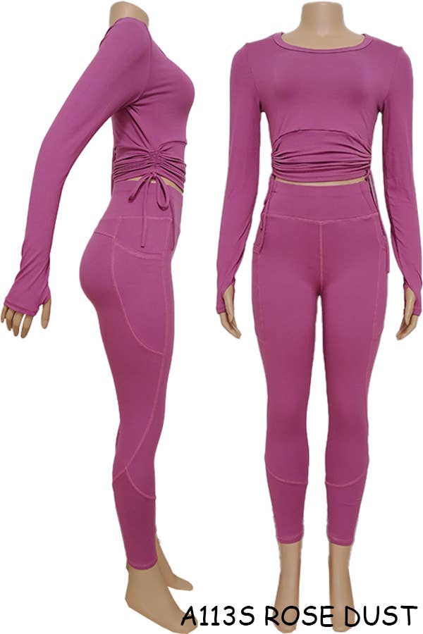 SSImport - Wholesale Activewear Set - Women's - A113S SPORTS YOGA POCKET LEGGINGS TOPS SETS MIX SIZES 12PCS2