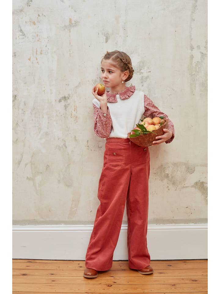 Kidiwi handmade - Wholesale Pants - Kids - Camilla, terracotta corduroy pants1