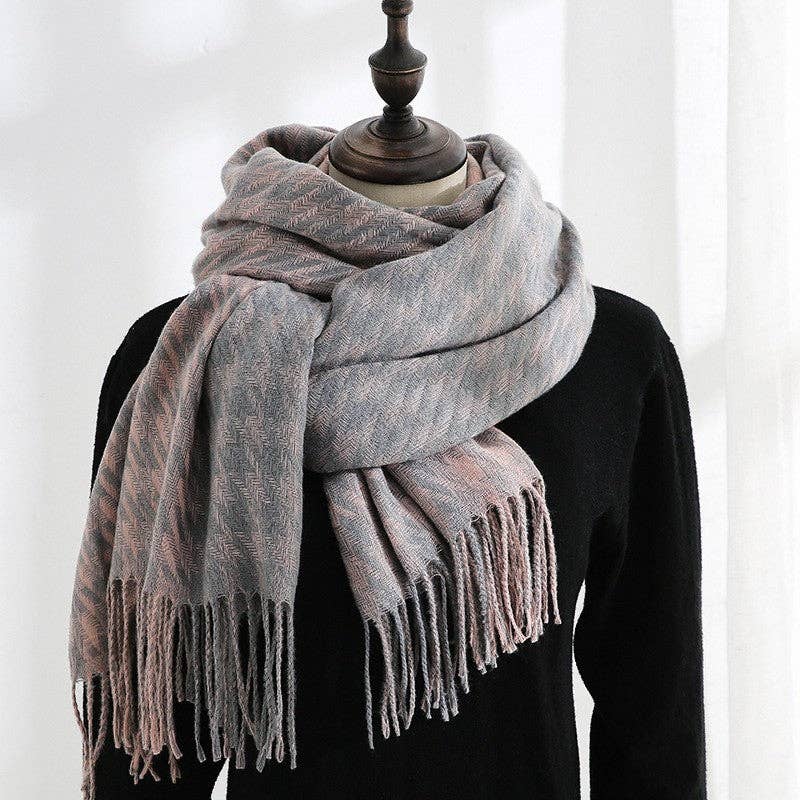 ShieldChic - Wholesale Scarf - Women's - Thickened Imitated Cashmere Plaid Print Shawl Scarf2