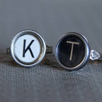 Joy Sparks Designs - Wholesale Keychain - Unisex - Typewriter Key Ring Alpha Letters 121