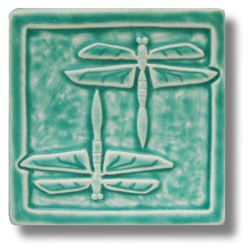 Whistling Frog Tile Inc. - Wholesale Wall Tile - Double Dragonfly Art Tile 6x6