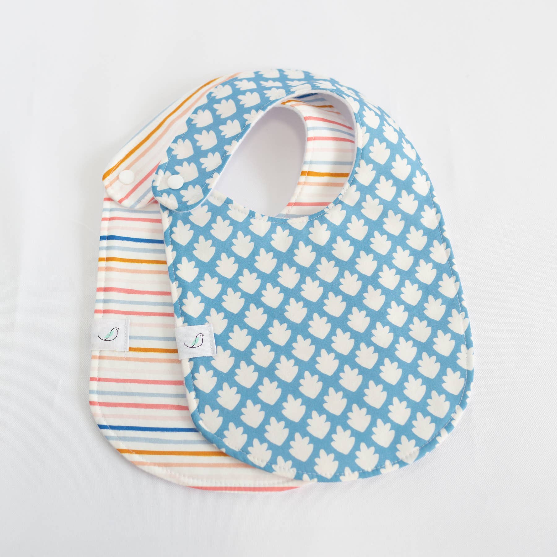 Hemming Birds - Wholesale Bib - Baby - Charlie Snap Bib - Summer Stripe2