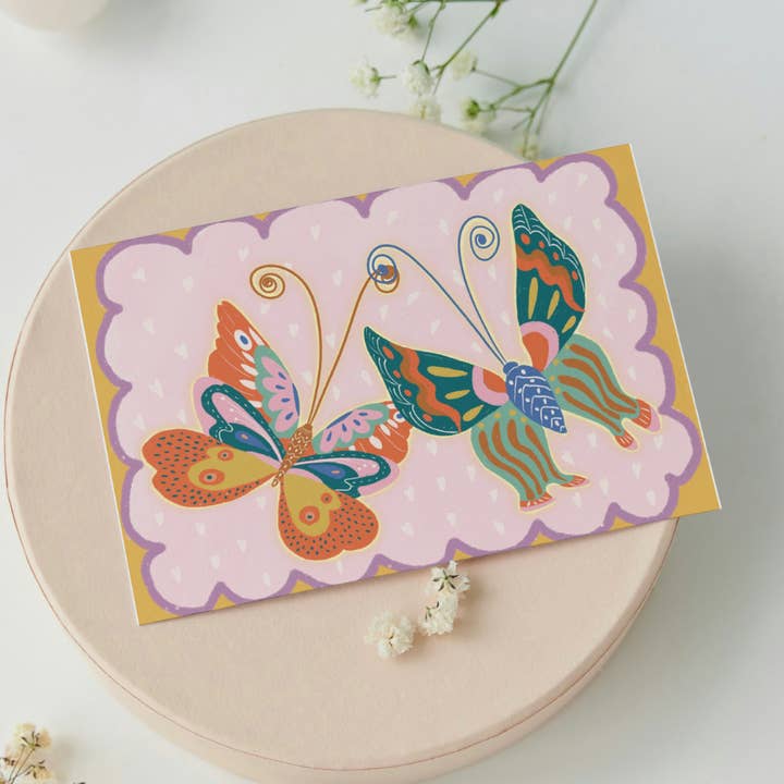 Butterflies Wedding Anniversary card for wholesale by Lili Graffiti
