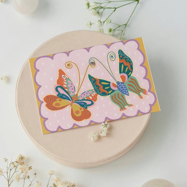 Butterflies Wedding Anniversary card for wholesale by Lili Graffiti