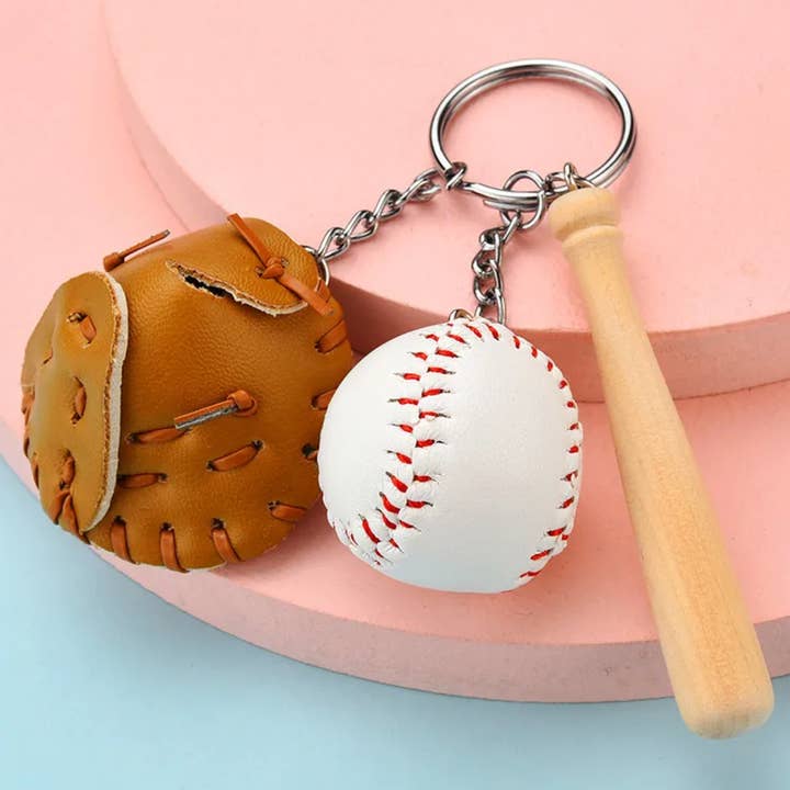Kate Tuesday Jewelry - Wholesale Keychain – Unisex - Baseball Bat Glove and Ball Key Chain4