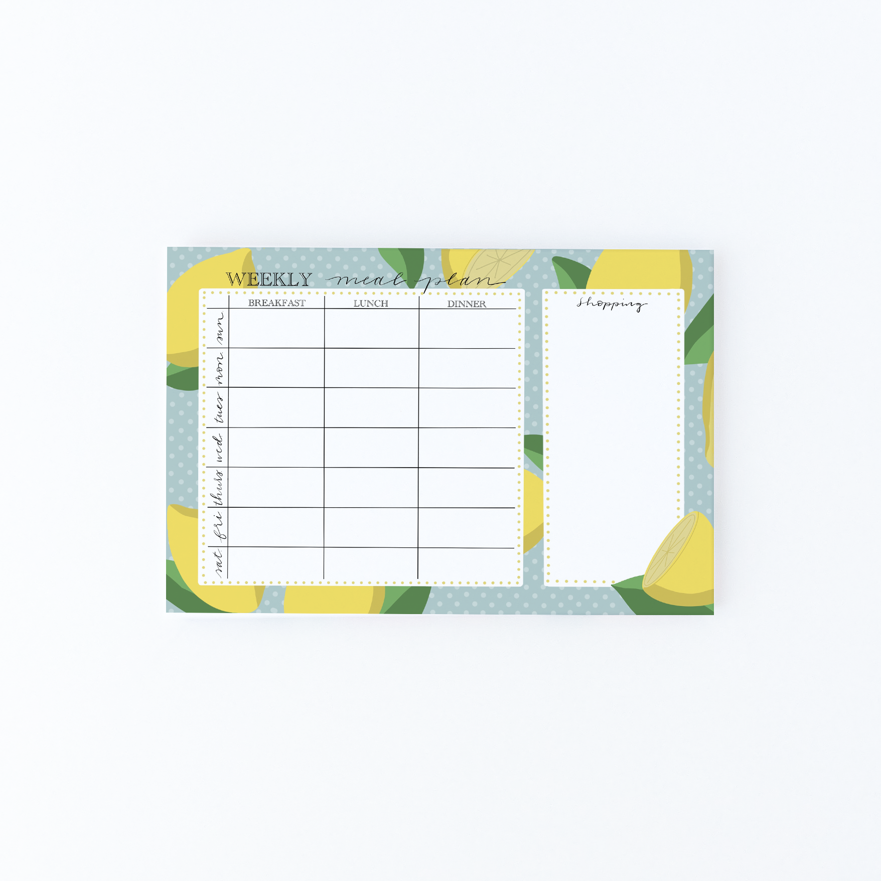 Grace Notes Ltd. - Christian Art and Gifts - Wholesale Notepad - Notepad - meal planner0