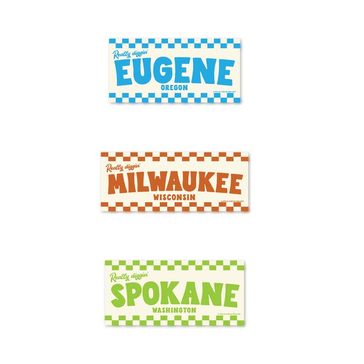 Really Diggin' Checkerboard Customizable Sticker for wholesale by Wild Child Brand