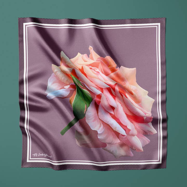 Tuch 90 Oversized Rose - Klassisk Silkestwill Sjal för wholesale av Lamberty Munich