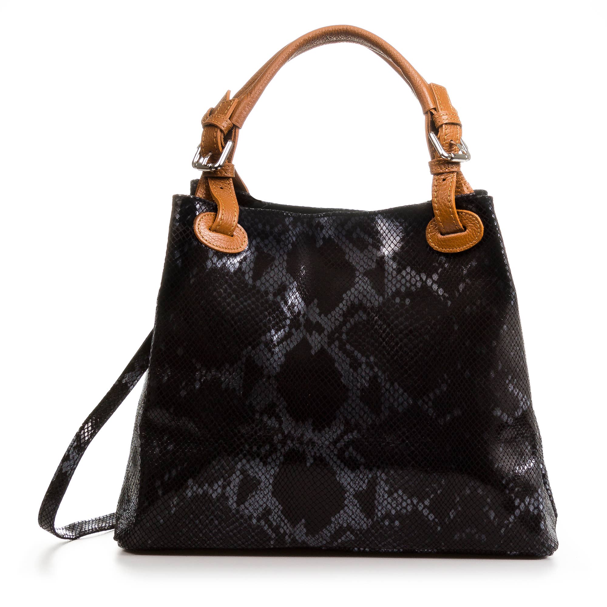 FIRENZE ARTEGIANI – Sacola - Mulher por atacado – Bolsa Tote Feminina Godeberta em Camurça de Python e Couro Legítimo0