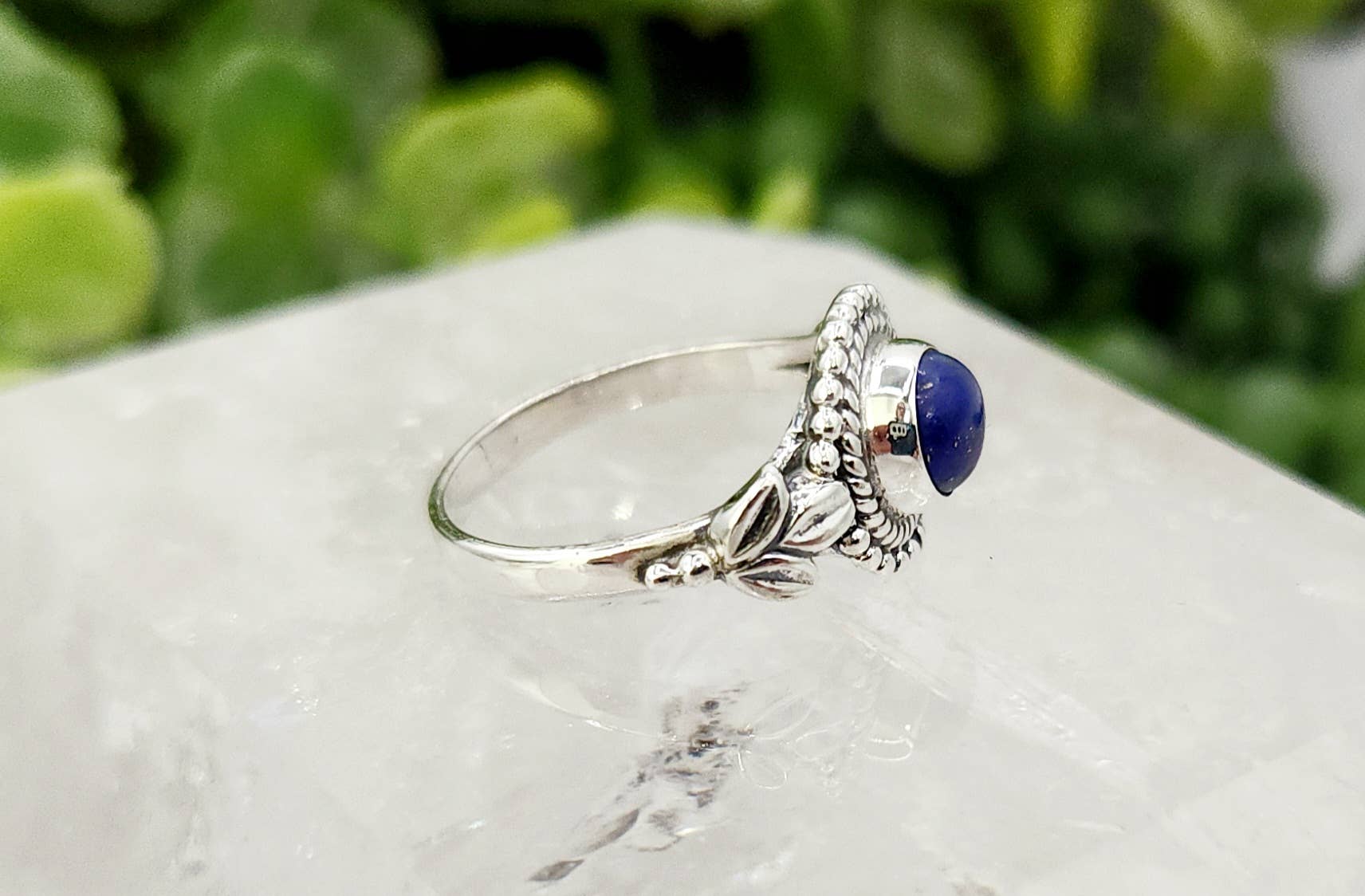 Meraki Gemstones – Engroshandel Solitairering – Lapis halvædelstenring - Sterlingsølv/.9253