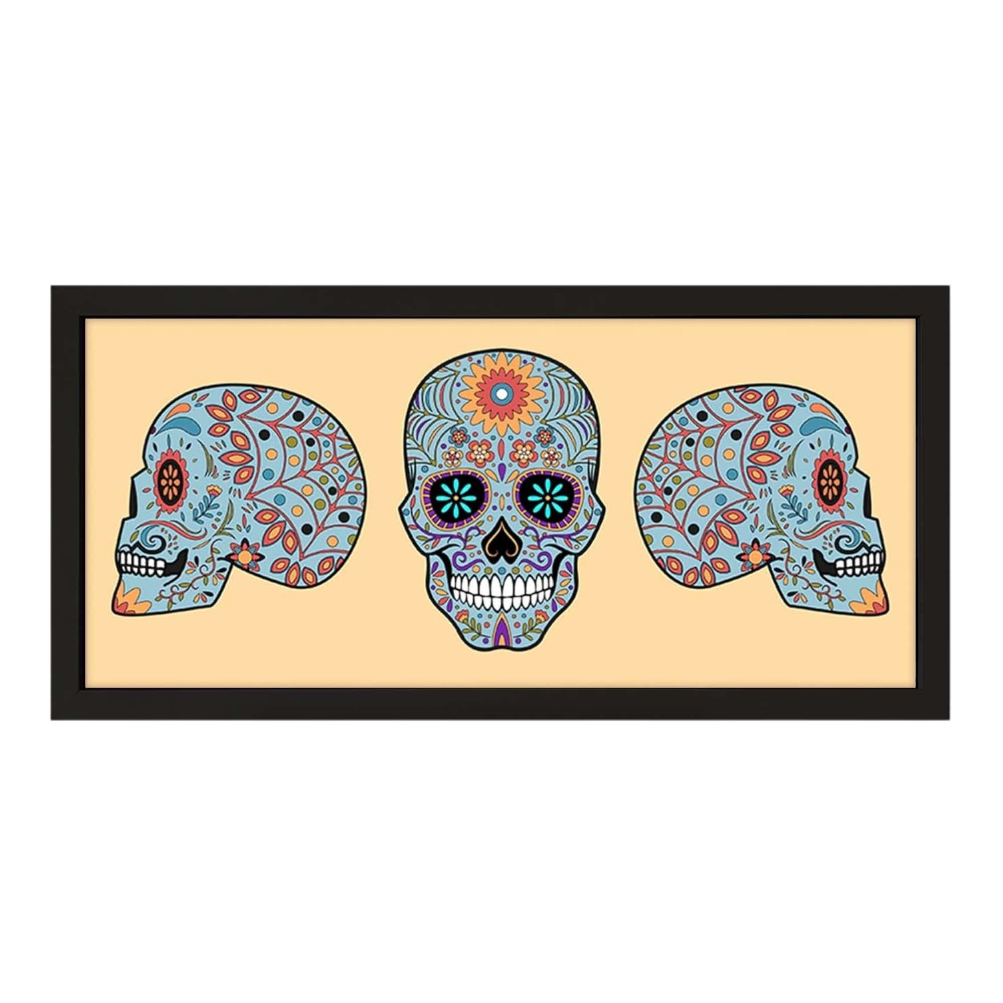 Echo Three – wholesale Wall Accent – Wall Art Framed Print Home Skull Set3