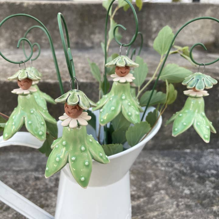 Pannonhem AB. – wholesale Outdoor ornament/decor – Hanging Green Flower Fairy/Large, Ceramic Figures2