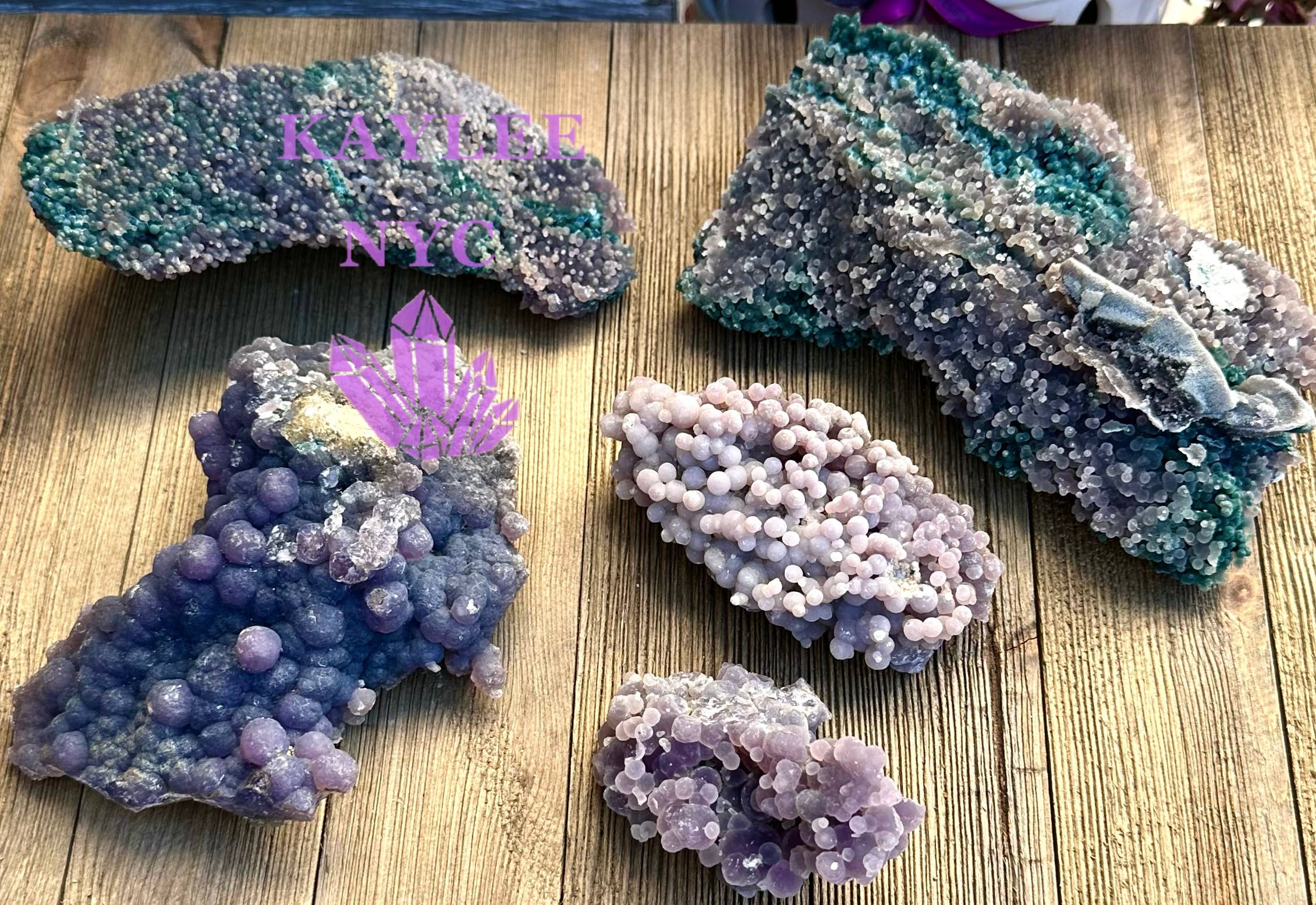 KayleeNYC - Wholesale Spiritual Stone/Crystal - 5-6 pcs Natural Grape Agate Raw Crystal5