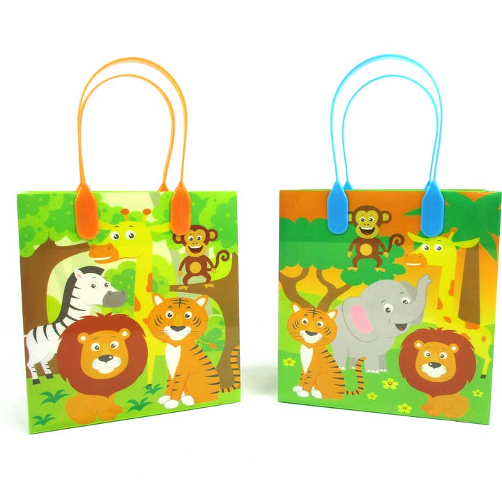 Safari Jungle Animals Party Favor Bags Treat Bags, 12 Pack for wholesale by Tiny Mills