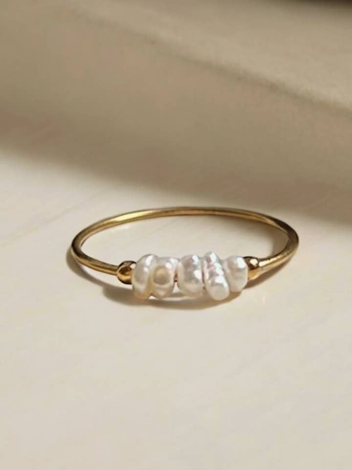 Dainty Pearl Ring for wholesale by Boem Collection