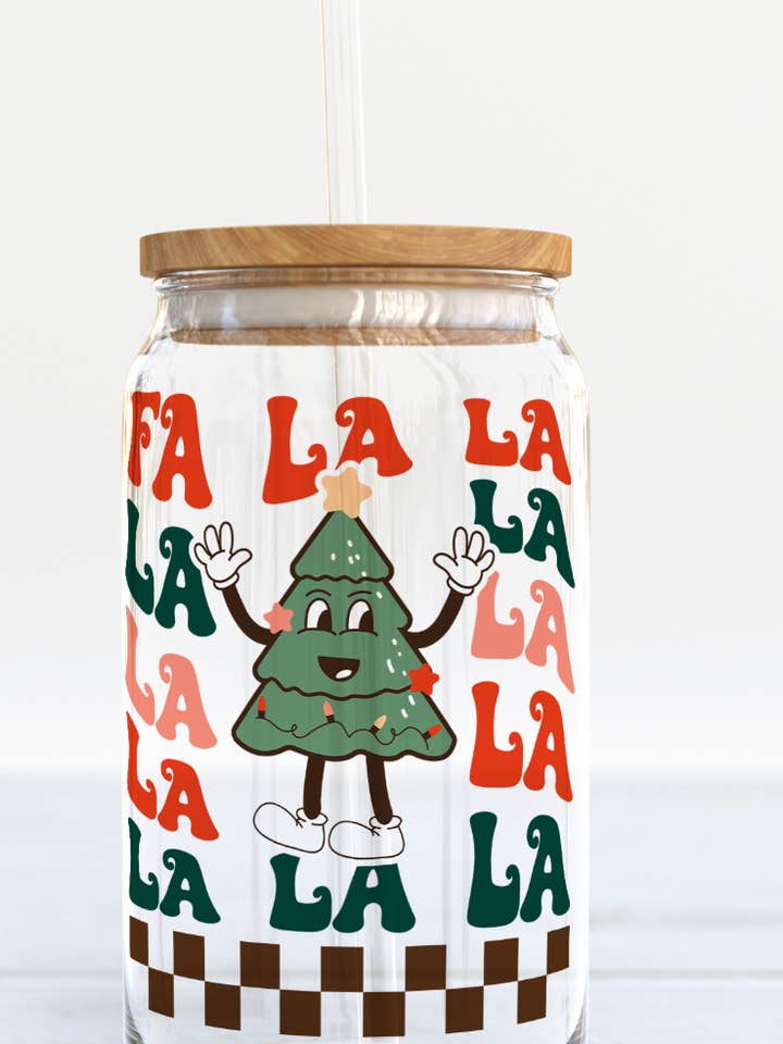 La la la la la Glasdose Kaffeetasse mit Strohhalm und Deckel für den Großhandel von NRealesDesign