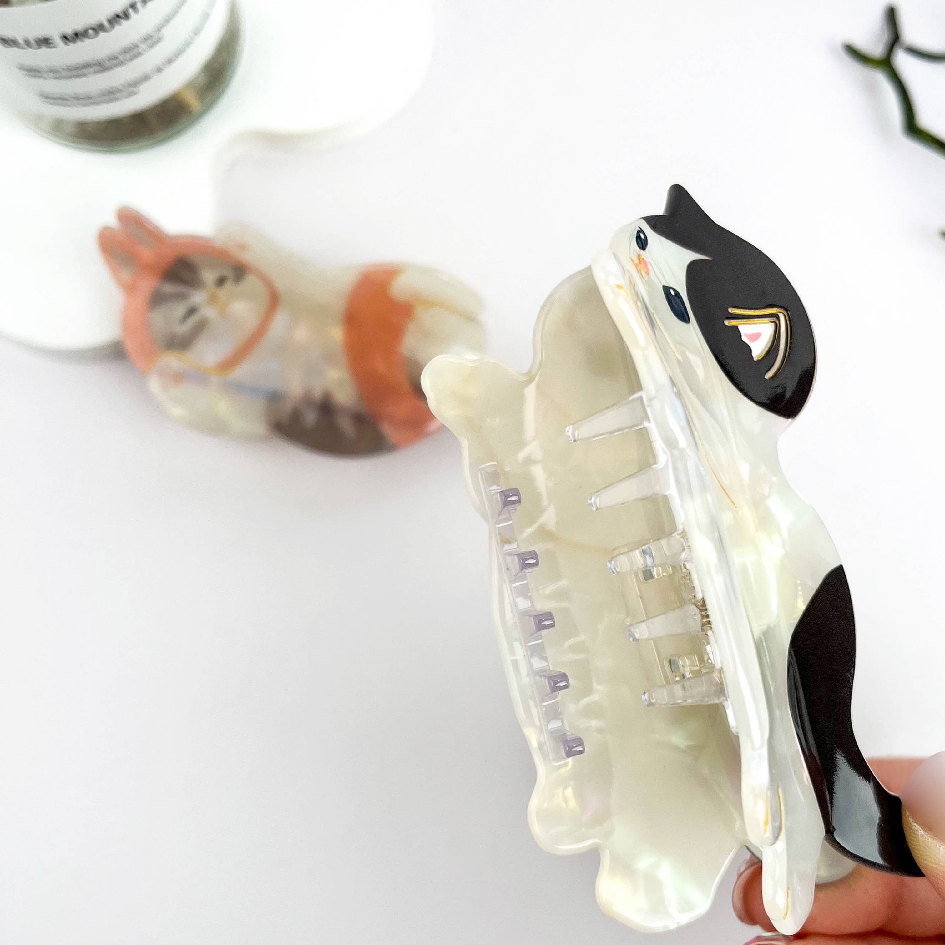 mildstyles - Vendita all'ingrosso Fermaglio per capelli - Donna - Fermaglio per capelli in acetato con gatto pigro - mildstyles2