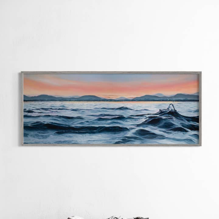 Vancouver Island Art Print - Sunset Ocean Splash (Unframed) for wholesale by Rachel Piluso Art