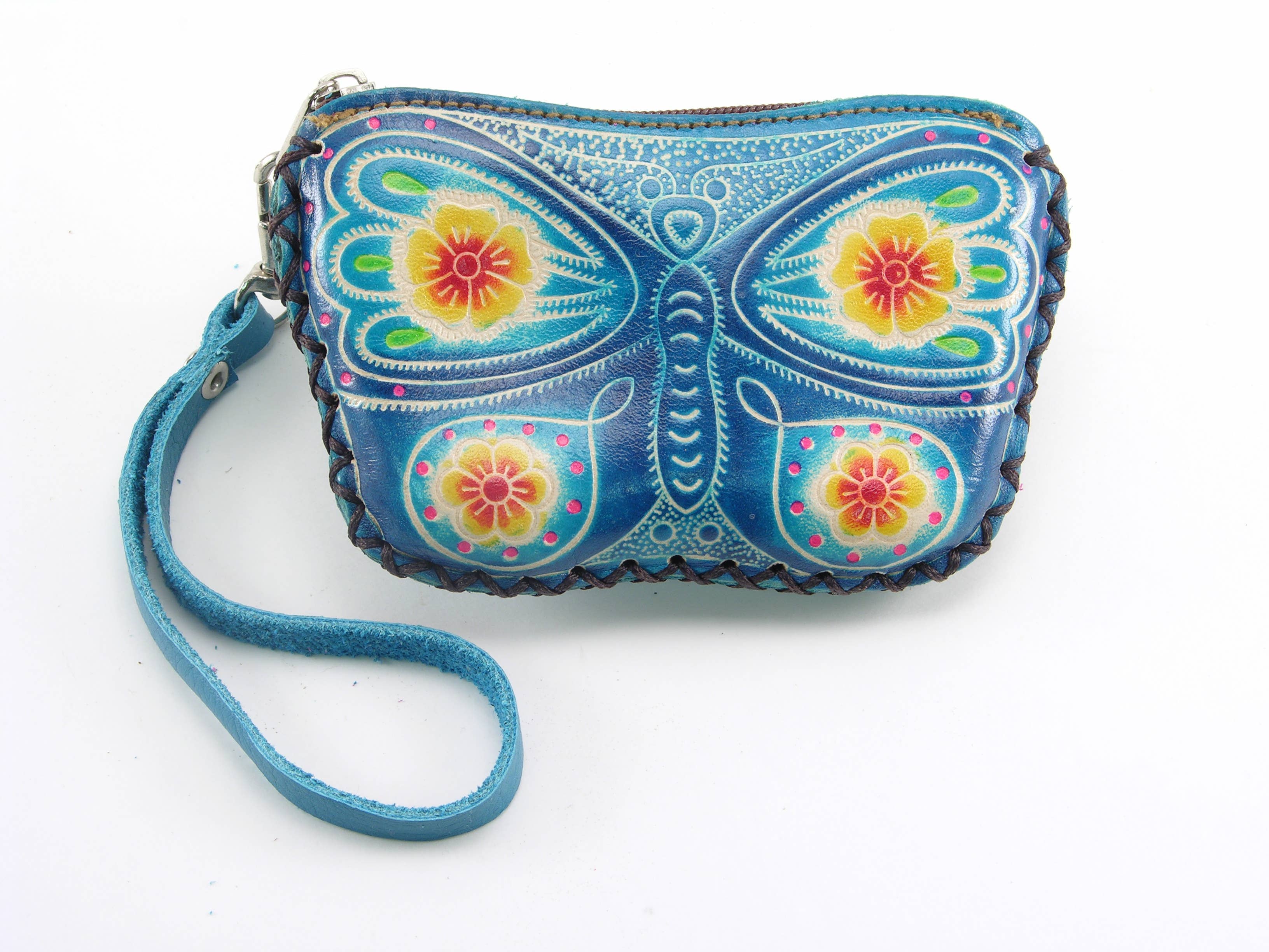 Sunflower Handmade leather inc - Venta al por mayor Monedero - Mujer - Monederos de Cuero con Mariposas Hechos a Mano y Variados4