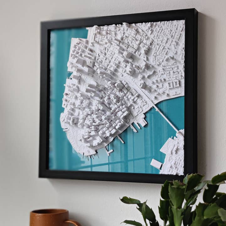 Mappa 3D della città di Manhattan NYC | Arte da parete 3D di Lower Manhattan per la vendita all'ingrosso da parte di Micropolitan