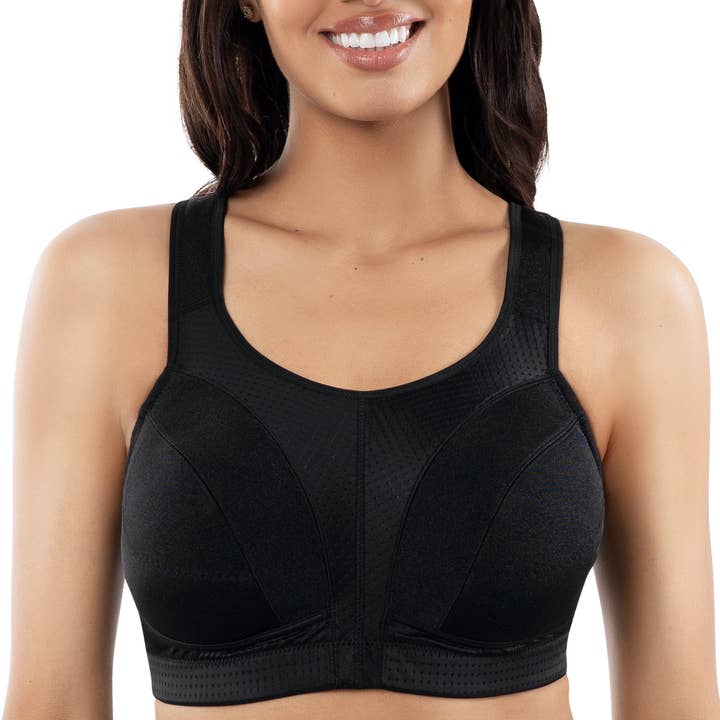 PARFAIT Active P62121 Wirefree Full Busted and Full Coverage Unlined Sports Bra - Black for wholesale by PARFAIT