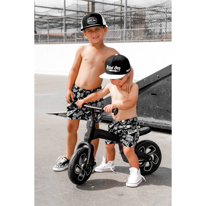 Rebel Bro - Wholesale Swim Shorts - Kids - Hybrid Swim Trunks in Live Fast