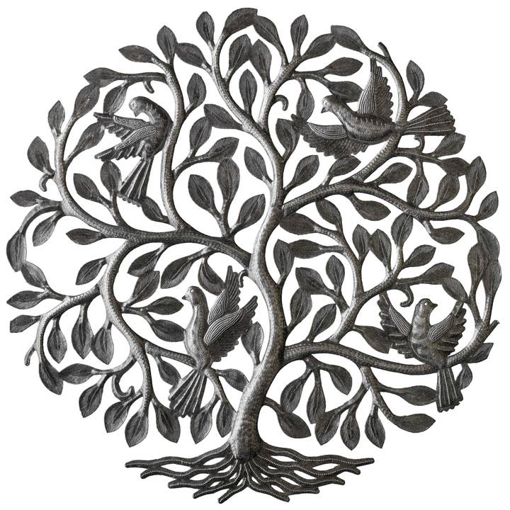 Four Birds in Tree for wholesale by Le Primitif Galleries