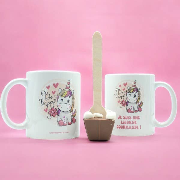 ADG Diffusion - Wholesale Hot Cocoa Spoon - UNICORN MUG WITH SPOON MILK CHOCOLATE MINI MARSHMALLOWS 45g -2
