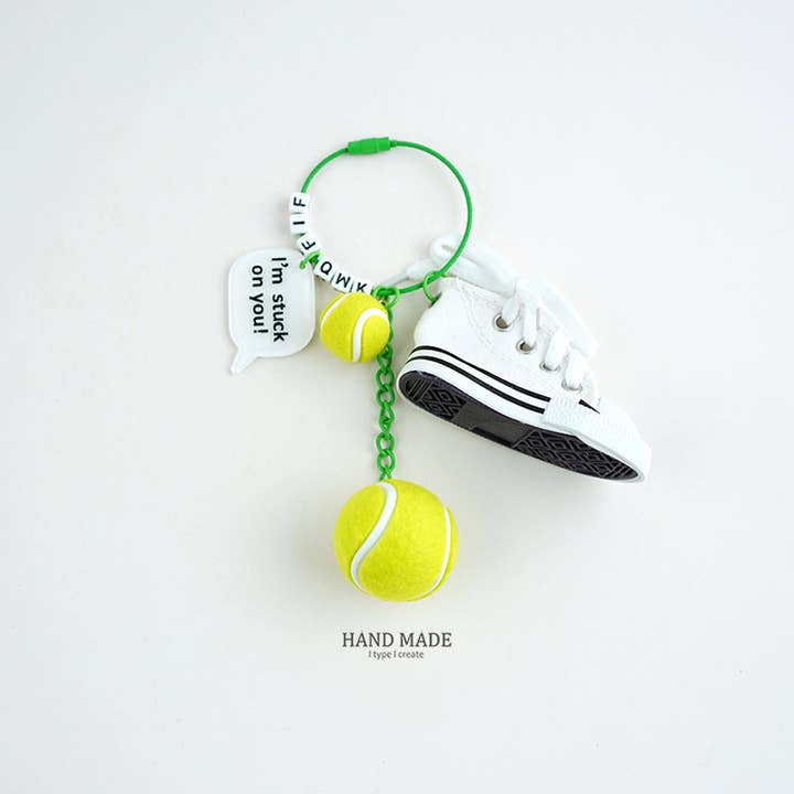 MKS America - Wholesale Keychain - Women's - Tennis Racket Mini Canvas Shoe Keychain2