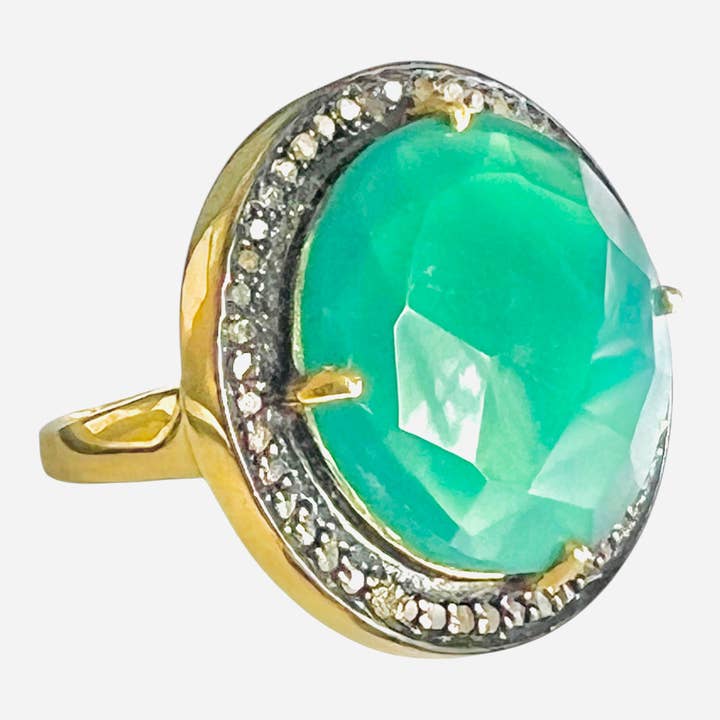 Grön Onyx Pavé Diamantring för wholesale av Sissy Yates Designs