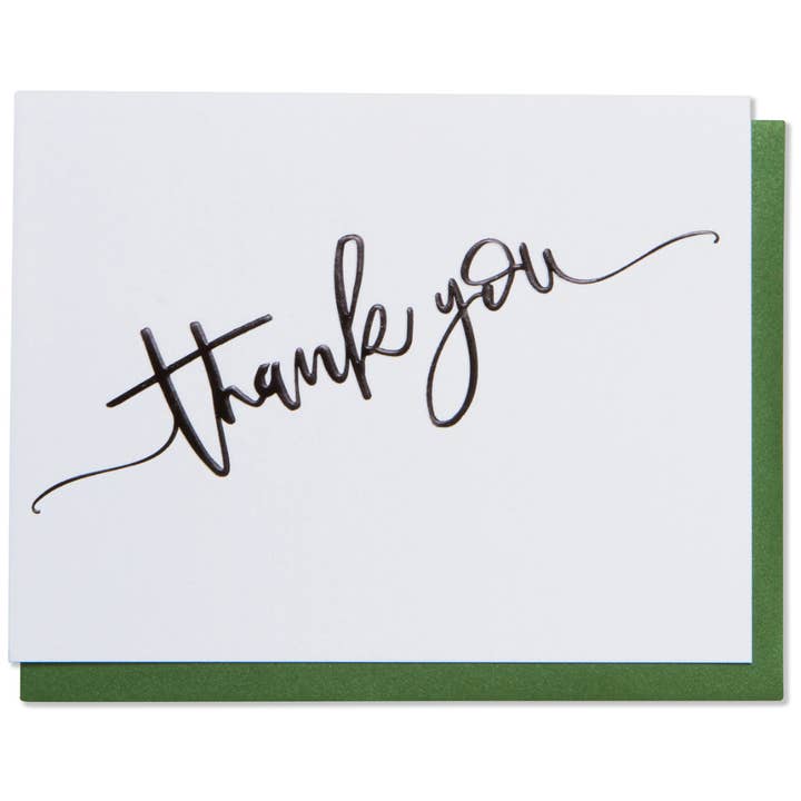 Thank You Card – Modern Appreciation – Black Foil for wholesale by WowWordZ