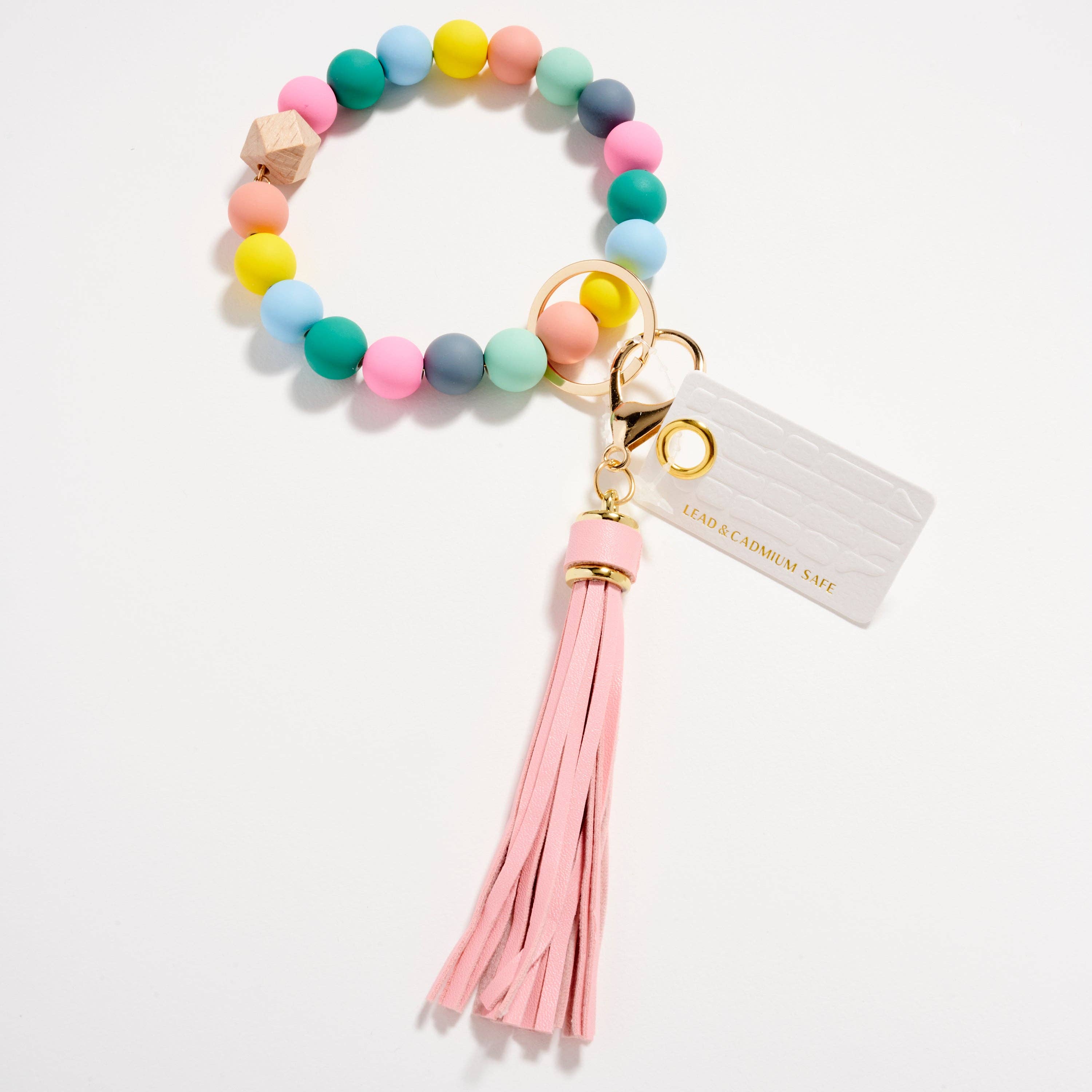 Frem – wholesale Keychain bracelet – Beaded Bracelet Keychain with Tassel – Silicone Bead Wristlet Key Ring9