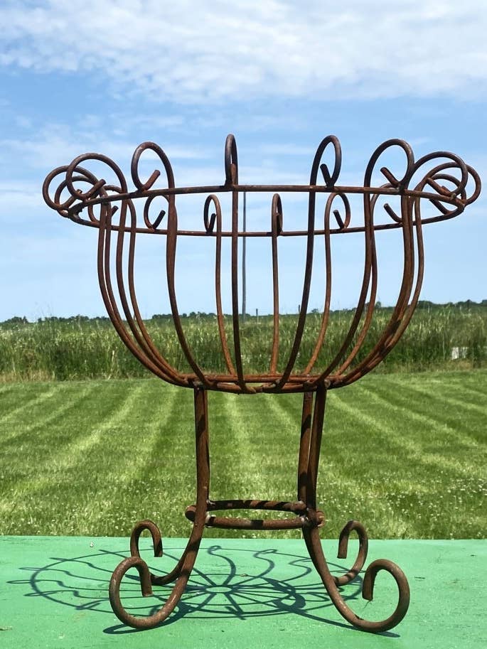 Wrought Iron 17.5" Short Plant Stand Flower Container for wholesale by Garden Iron And More