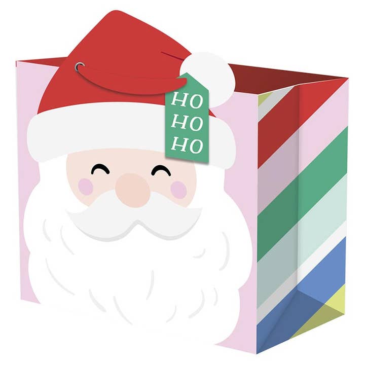 Merry Vibes Santa Face Gift Bag - Medium for wholesale by The Gift Wrap Company