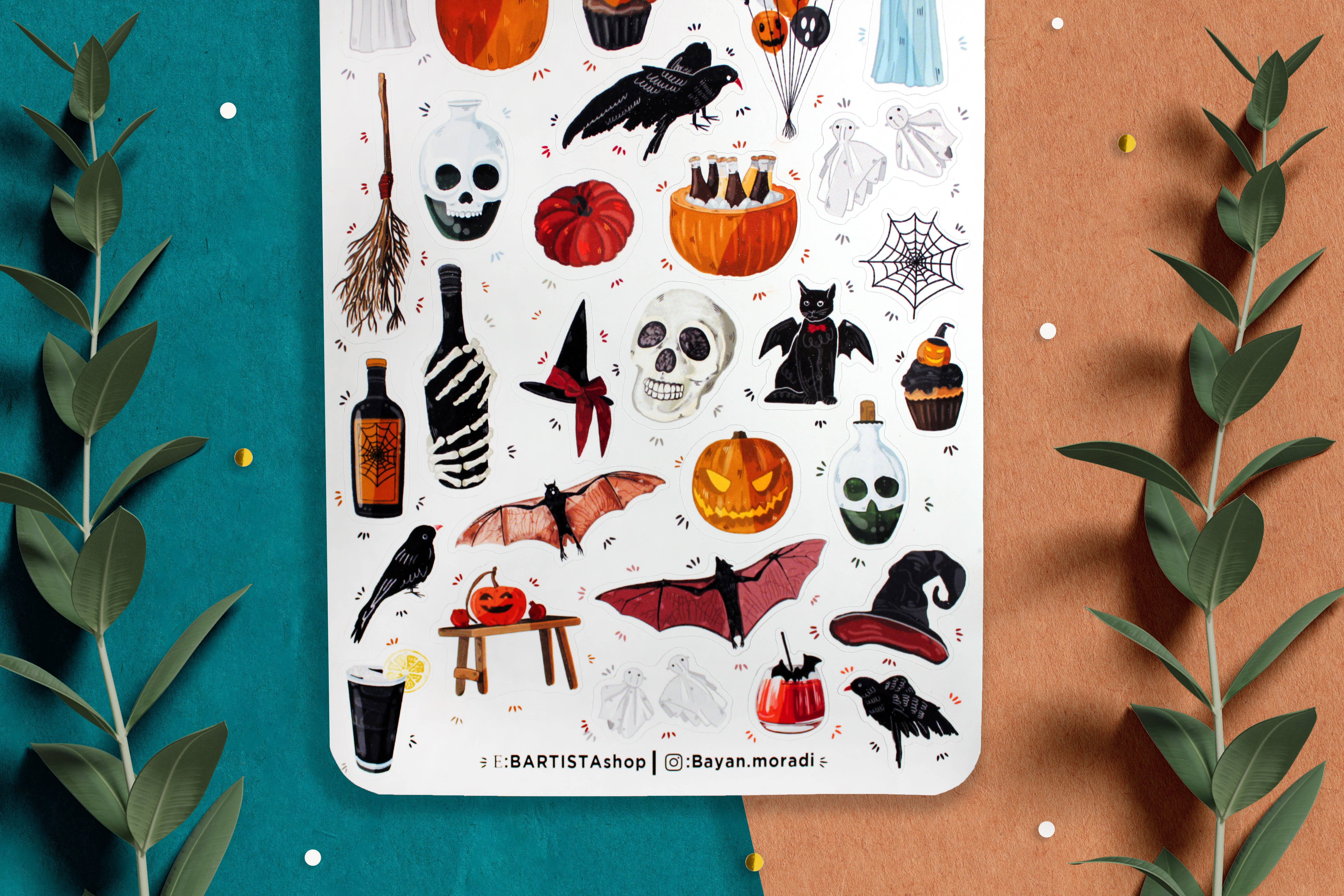 Bartista - Vendita all'ingrosso Adesivo - Foglio di adesivi Boo, adesivi per Halloween, adesivo BulletJournal2